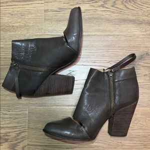 Joe’s Chocolate Brown Booties with Zip Detail